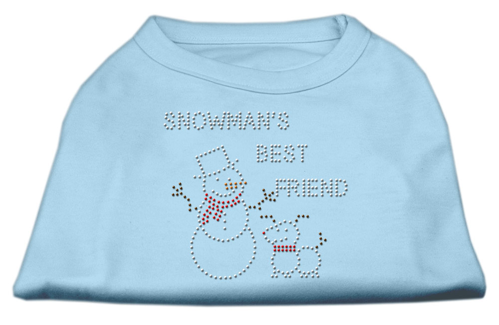 Snowman's Best Friend Rhinestone Shirt Baby Blue XXL
